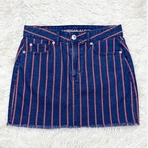 American Eagle Outfitters Blue and Red Striped Skirt